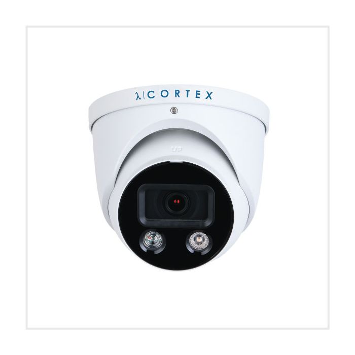 λ | Cortex 4K AI Dual Illumination Active Deterrent Turret Camera (White), CTX8C-IP-AD-TUR-S2FW