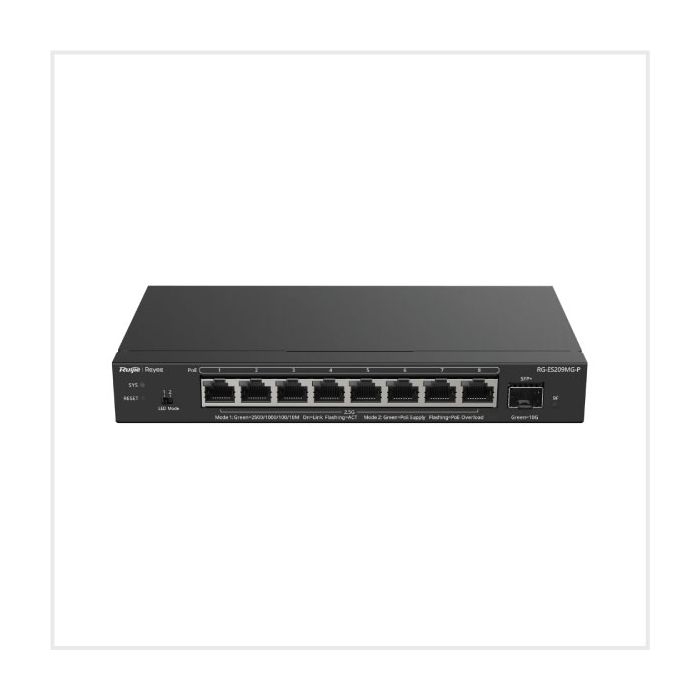 Reyee 8-Port 2.5G Cloud Managed PoE Switch, RG-ES209MG-P