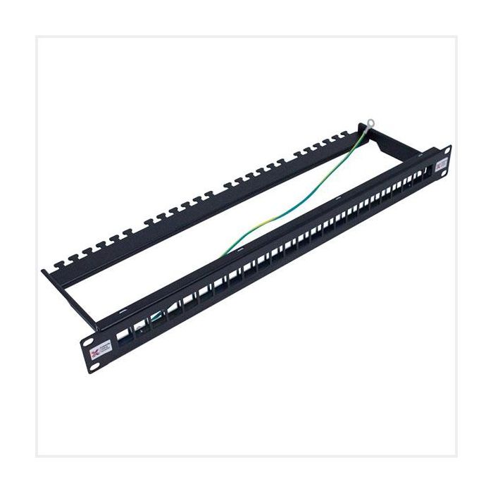 Connectix Unloaded 24 Way Shielded 1u Keystone Patch Panel Black - FT main product photo