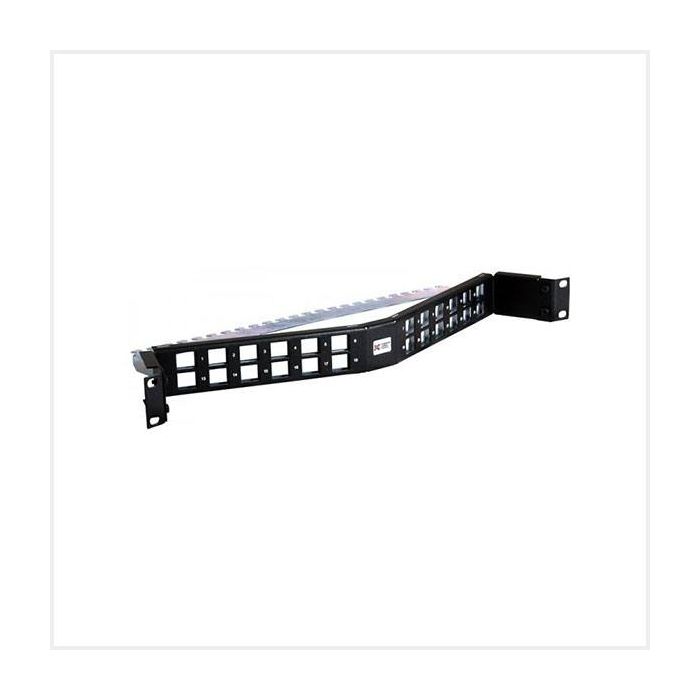 Connectix Unloaded 24 Way 1u Angled Keystone Patch Panel Black - FTP main product photo