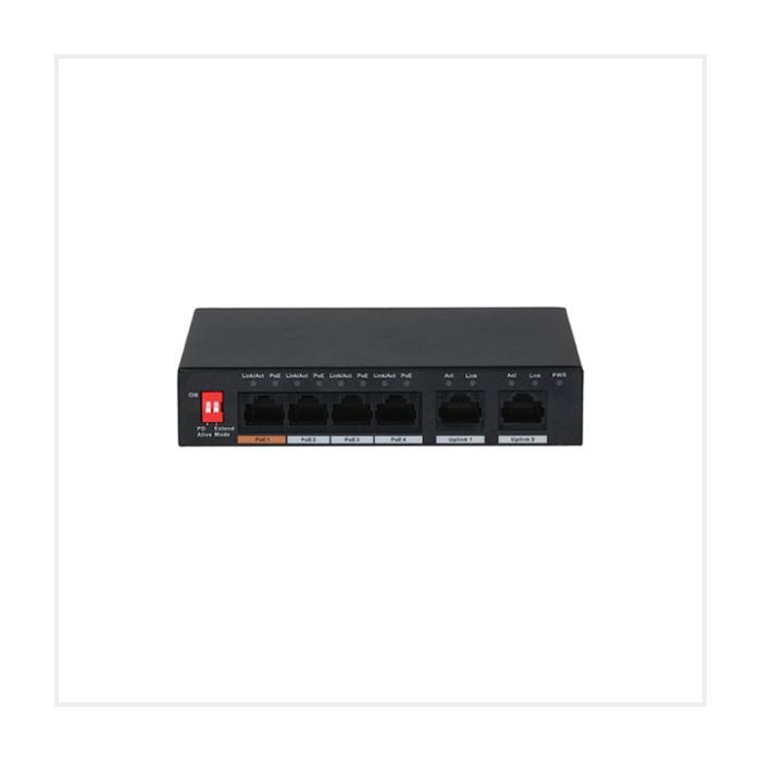 λ | Cortex 4 Port PoE Switch with with 2 Uplink Ports main product photo