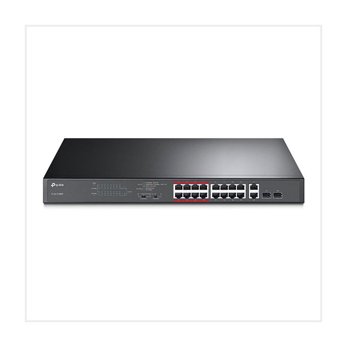 TP-Link 16 Port 10/100Mbps + 2-Port Gigabit Unmanaged PoE Switch main product photo