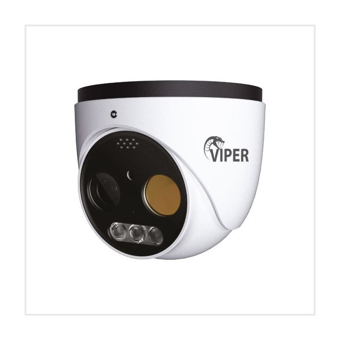 5MP Dual-Lens Thermal & Optical Turret Camera with AI & Light/Siren Warning main product photo