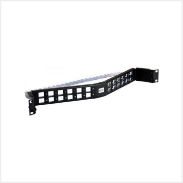 Connectix Unloaded 24 Way 1u Angled Keystone Patch Panel Black - FTP, 009-010-010-35