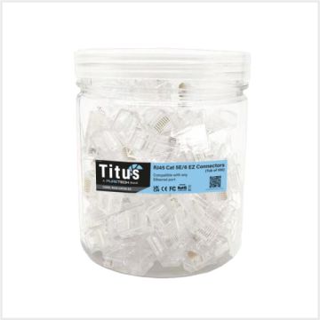 Titus RJ45 Cat5e/6 EZ Connector (Tub of 100), RJ45-CAT5E-EZ