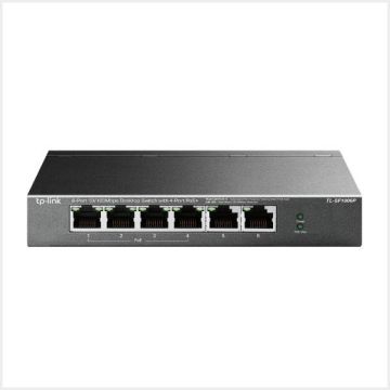 TP-Link 6-Port 10/100Mbps Desktop PoE Switch with 4-Port PoE+, TL-SF1006P